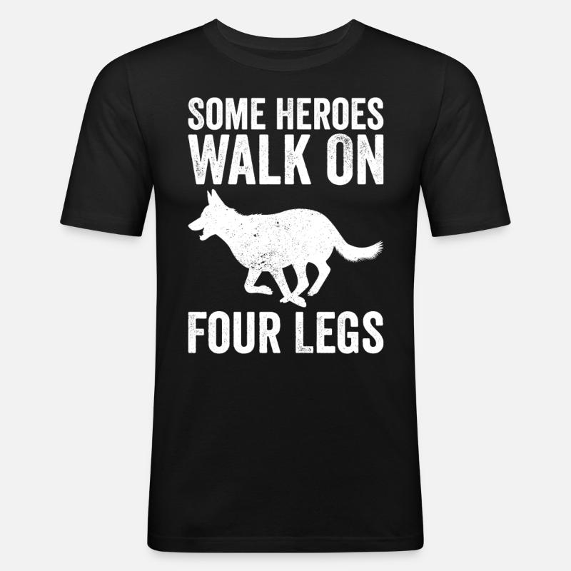 Polizeibeamter Polizeihund - Männer Slim Fit T-Shirt - Schwarz