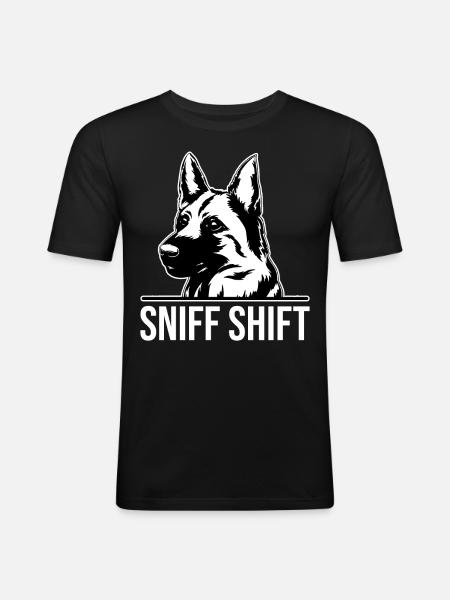 Polizeibeamter Polizeihund - Männer Slim Fit T-Shirt - Schwarz