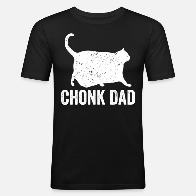 Chonk Meme Cat Chonk Dad - Men's Slim Fit T-Shirt - black