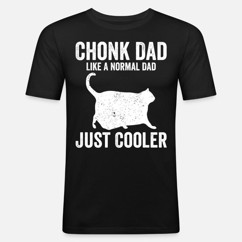 Chonk Meme Cat - T-shirt près du corps Homme - noir