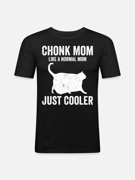 Chonk Meme Cat - Men's Slim Fit T-Shirt - black