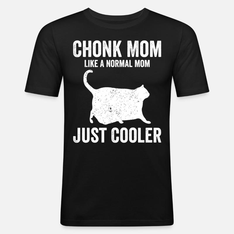 Chonk Meme Cat - T-shirt près du corps Homme - noir