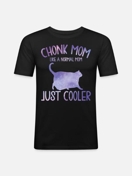 Chonk Meme Cat - Men's Slim Fit T-Shirt - black