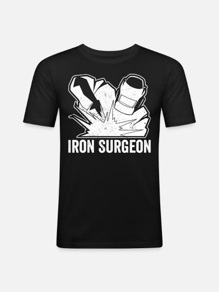 Iron Surgeon Schweißer Schweißen - Männer Slim Fit T-Shirt - Schwarz