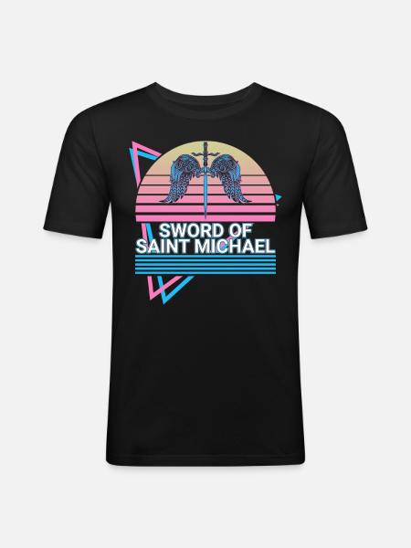 L’épée de saint Michel - T-shirt près du corps Homme - noir