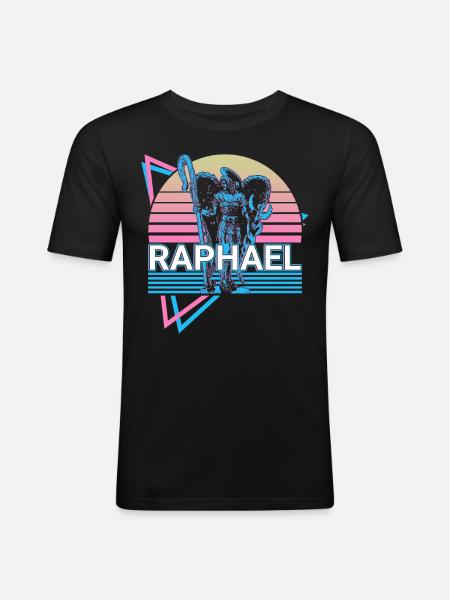 Raphael Archangel Retro - Men's Slim Fit T-Shirt - black