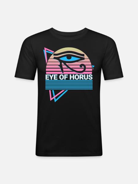 Oeil d’Horus Rétro - T-shirt près du corps Homme - noir