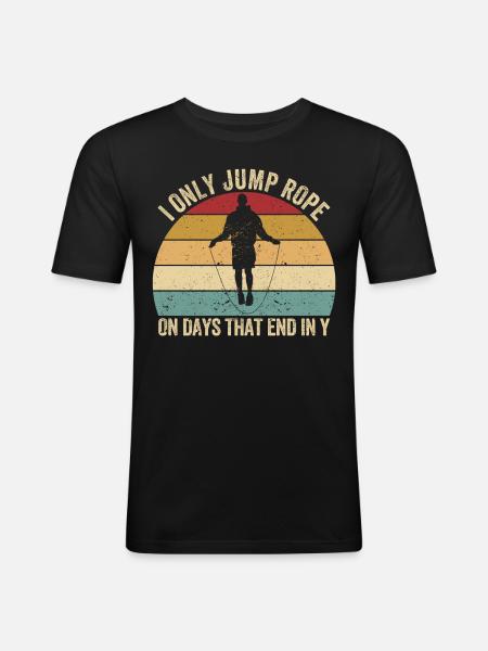 Lustiges Springseil Springseil springen Springseil - Männer Slim Fit T-Shirt - Schwarz