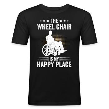Funny Spinal Cord Injury Wheelchair Cross-Section - Men's Slim Fit T-Shirt - black - Front - Nik (191cm)