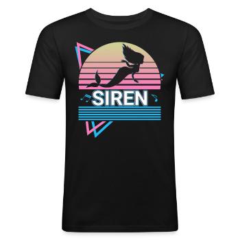 Siren Retro - Men's Slim Fit T-Shirt - black - Front - Nik (191cm)