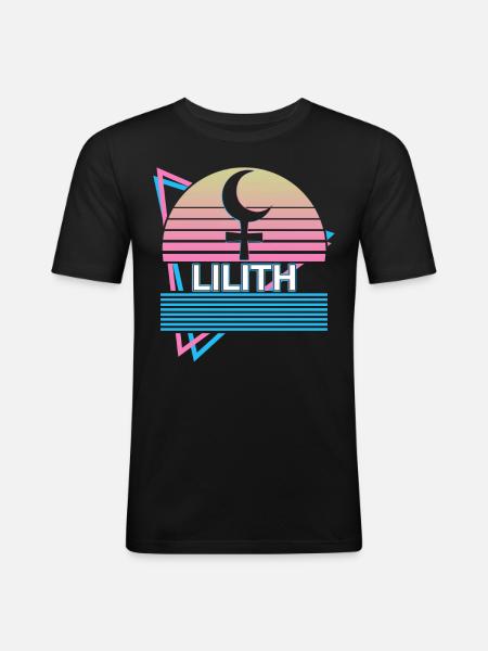 Lilith Darkness Moon Retro - Men's Slim Fit T-Shirt - black