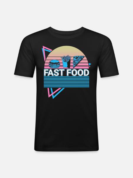 Fast Food Retro - Men's Slim Fit T-Shirt - black