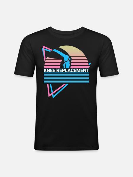 Knee replacement Retro New Knee - Men's Slim Fit T-Shirt - black