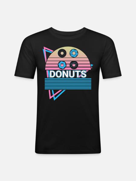 Donuts Retro Donut - Men's Slim Fit T-Shirt - black