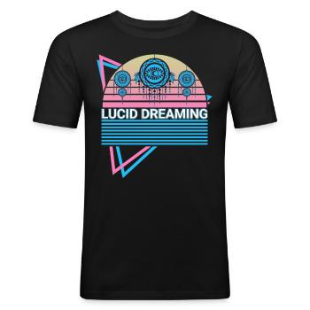 Luzides Träumen Retro - Männer Slim Fit T-Shirt - Schwarz - Vorne - Nik (191cm)