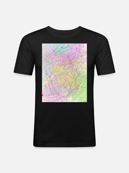 Kunstakademiet Æstetisk Akvarel - Herre Slim Fit T-Shirt - sort
