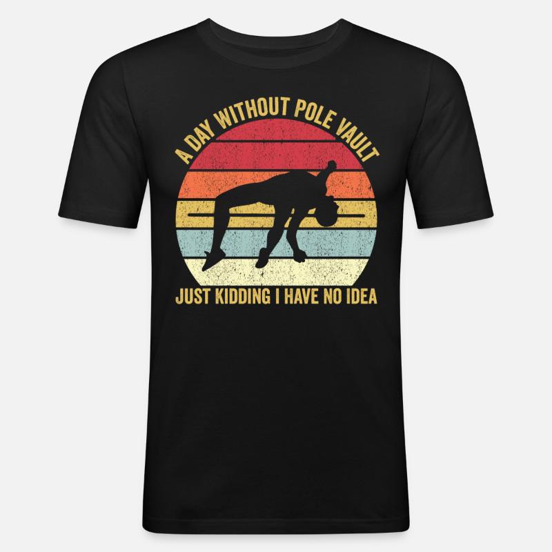 Lustiger Stabhochsprung Stabhochsprung - Männer Slim Fit T-Shirt - Schwarz