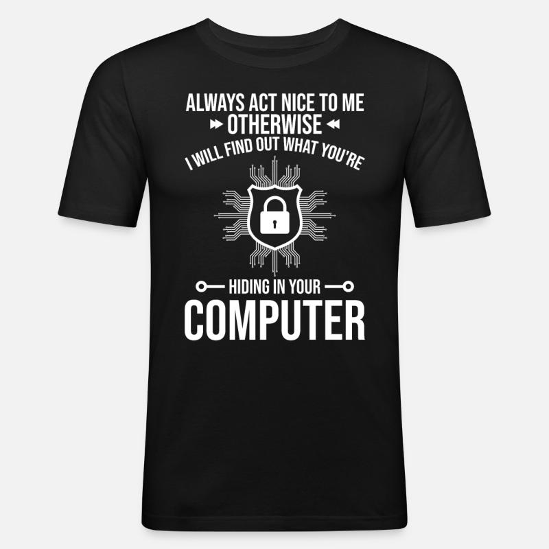 Cybersecurity Computer Security Cybersecurity - Men's Slim Fit T-Shirt - black