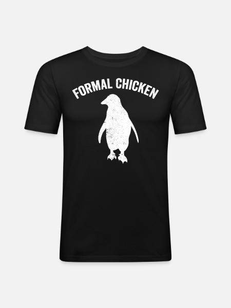 Funny Penguin Formal Chicken - Men's Slim Fit T-Shirt - black