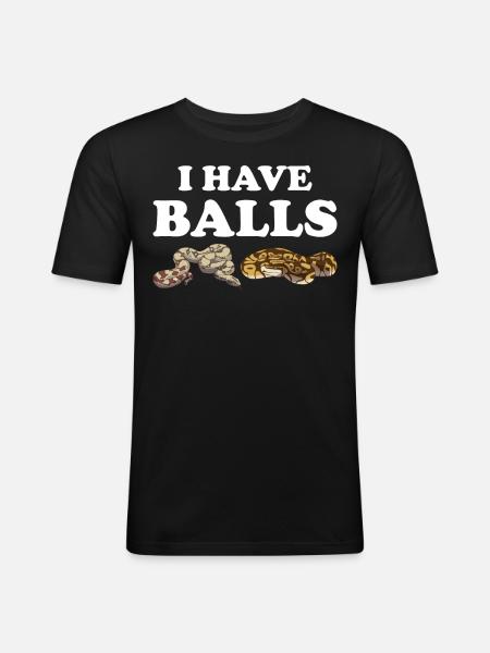 Funny Ball Python Snake - Men's Slim Fit T-Shirt - black