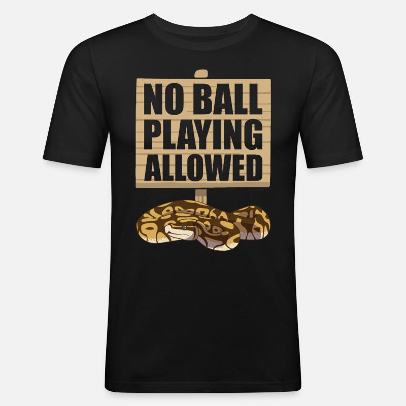Funny Ball Python Snake - Men's Slim Fit T-Shirt - black