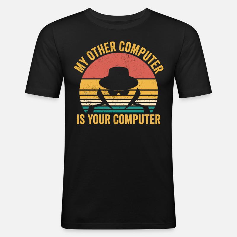 Funny Cybersecurity Computer Security - Men's Slim Fit T-Shirt - black