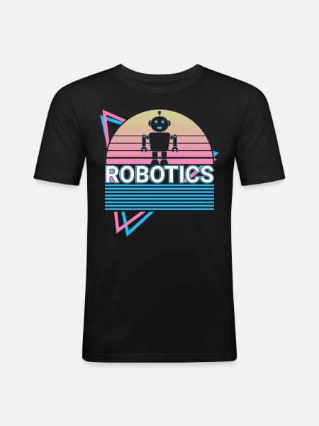 Robotics Robot Retro - Men's Slim Fit T-Shirt - black