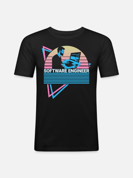 Software Engineer Software Engineering Retro - Men's Slim Fit T-Shirt - black