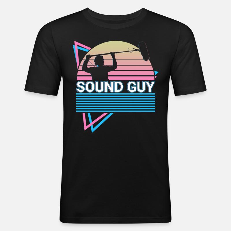 Tontechniker Retro - Männer Slim Fit T-Shirt - Schwarz