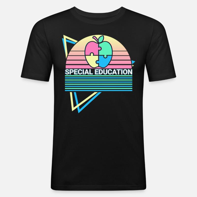 Sonderpädagogik Retro - Männer Slim Fit T-Shirt - Schwarz