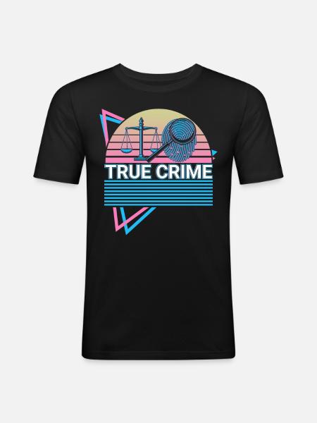 True Crime Retro - Men's Slim Fit T-Shirt - black