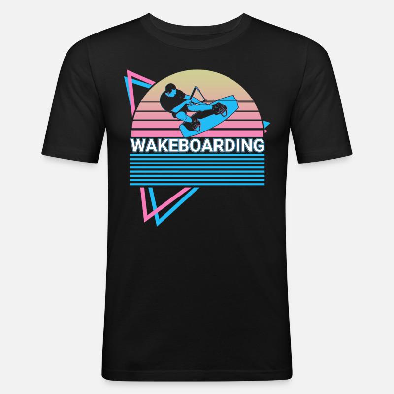 Wakeboard Wakeboarder Retro - T-shirt près du corps Homme - noir