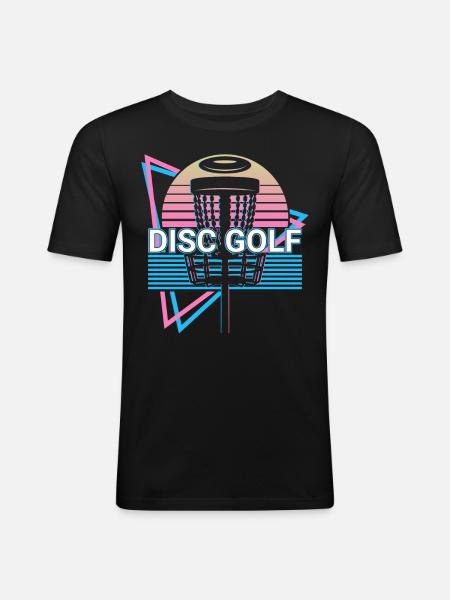Disc Golf Player Retro - Men's Slim Fit T-Shirt - black
