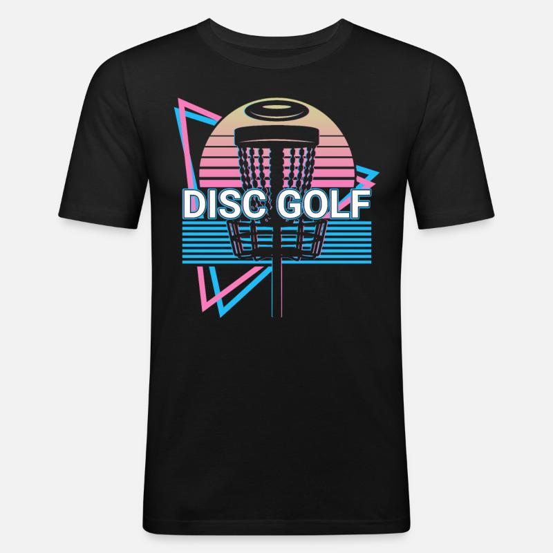 Disc Golf Player Retro - T-shirt près du corps Homme - noir