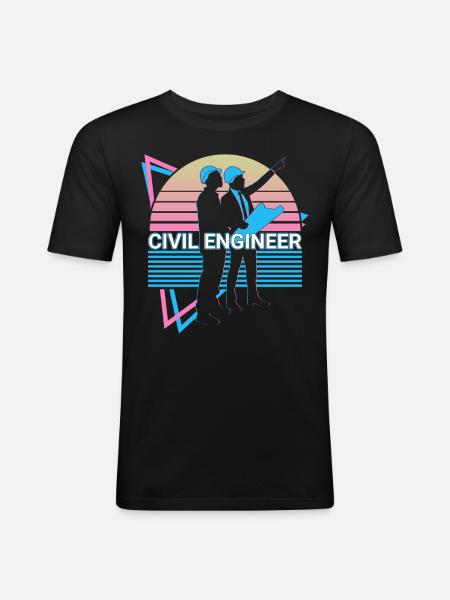 Civil Engineer Civil Engineering Retro - Men's Slim Fit T-Shirt - black