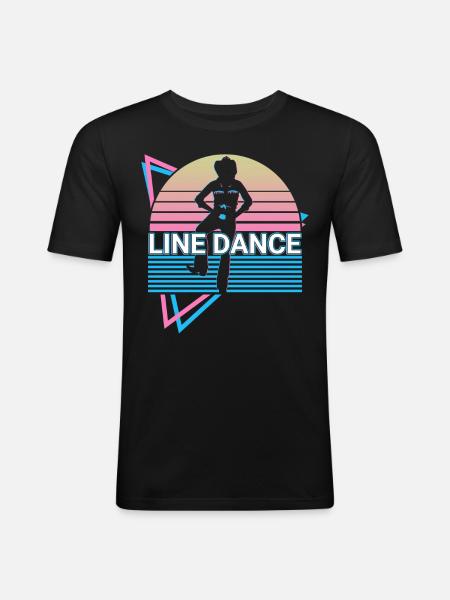 Line Dance Retro - Men's Slim Fit T-Shirt - black