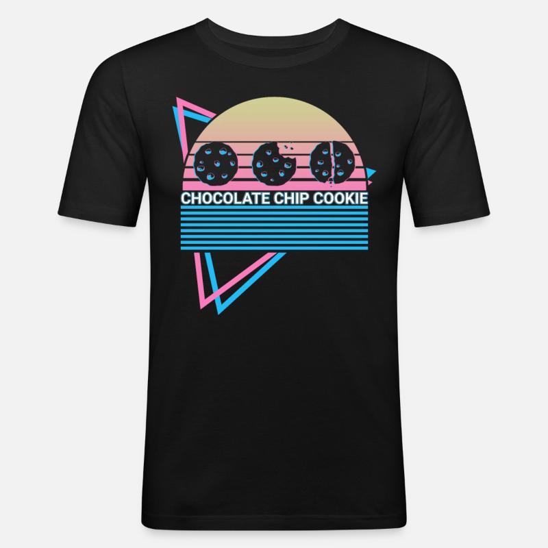 Schokoladenplätzchen Retro - Männer Slim Fit T-Shirt - Schwarz