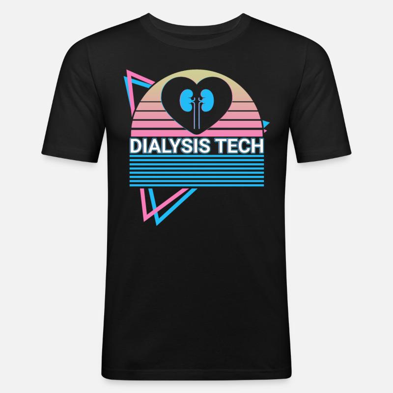 Dialyse-Techniker Dialyse-Techniker Retro - Männer Slim Fit T-Shirt - Schwarz