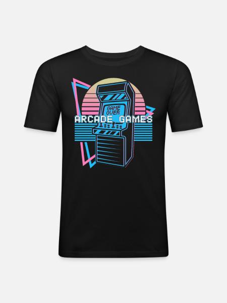 Arcade Games Retro - Men's Slim Fit T-Shirt - black