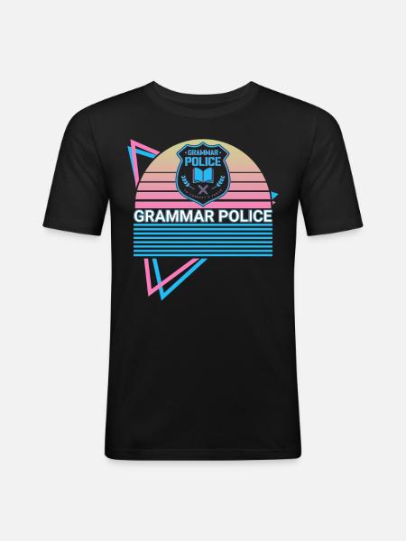 Grammar Police Retro - Men's Slim Fit T-Shirt - black