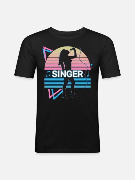 Singer Vocals Retro - Men's Slim Fit T-Shirt - black