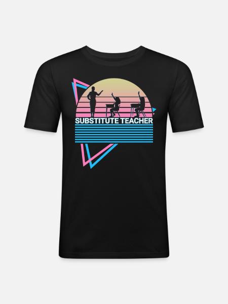 Substitute teacher retro - Men's Slim Fit T-Shirt - black