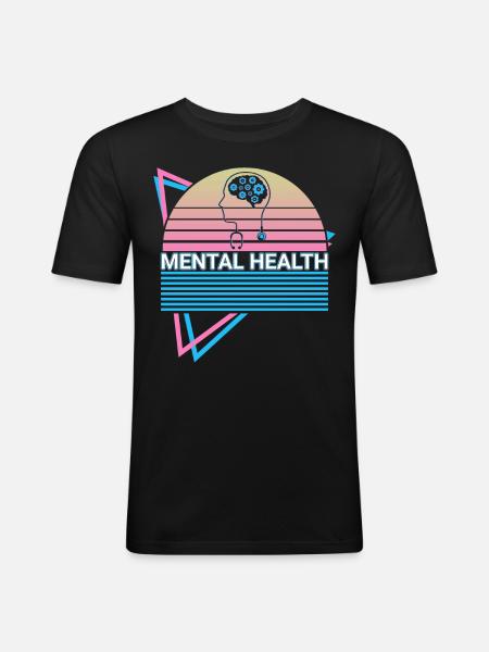 Mental Health Retro - Men's Slim Fit T-Shirt - black