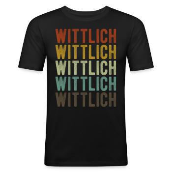 Wittlich Stadt Retro Vintage - Männer Slim Fit T-Shirt - Schwarz - Vorne - Nik (191cm)