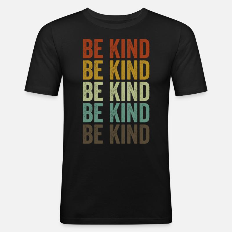 Freundlich sein - Männer Slim Fit T-Shirt - Schwarz