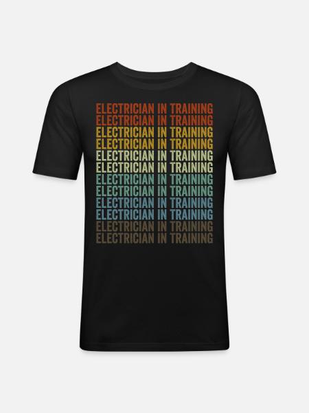 Electrician in training electrical engineer - Men's Slim Fit T-Shirt - black