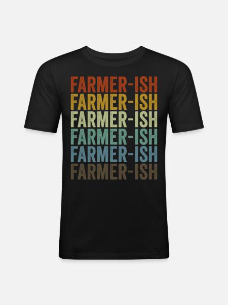 Farmer Homesteading - Men's Slim Fit T-Shirt - black