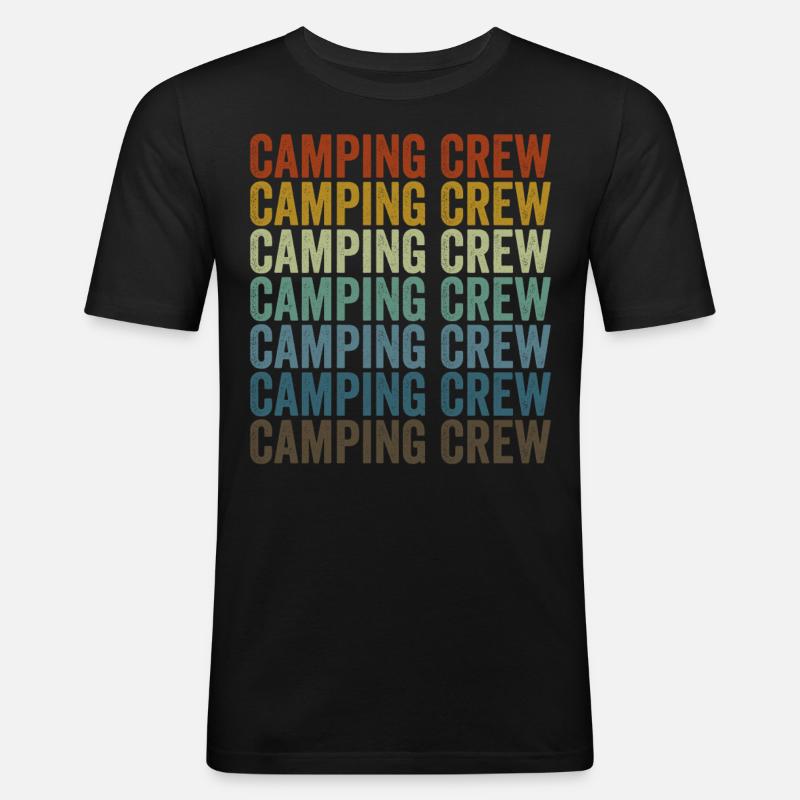 Camping-Crew Camping-Crew Camping-Zusammenstellung - Männer Slim Fit T-Shirt - Schwarz