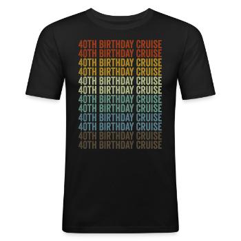 Croisière Vacances du 40e anniversaire - T-shirt près du corps Homme - noir - Devant - Nik (191cm)