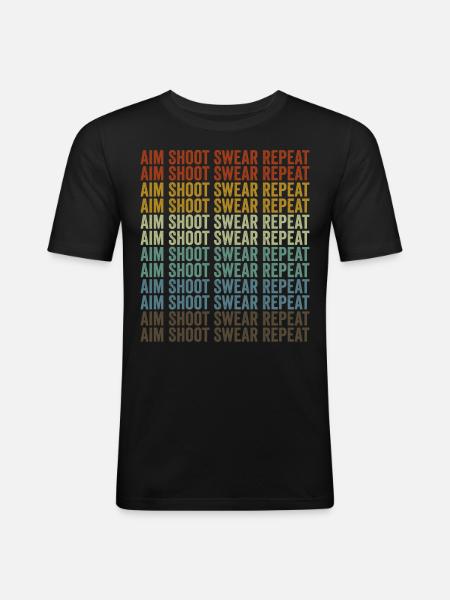 Aim Shoot Swear Repeat Archer - Men's Slim Fit T-Shirt - black